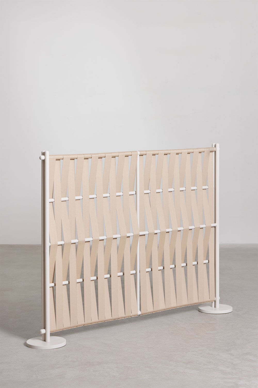Zestaw 2 parawanów ogrodowych 160x120 cm z aluminium i sznurka migdałowy beż Tunas, obrazek w galerii 3