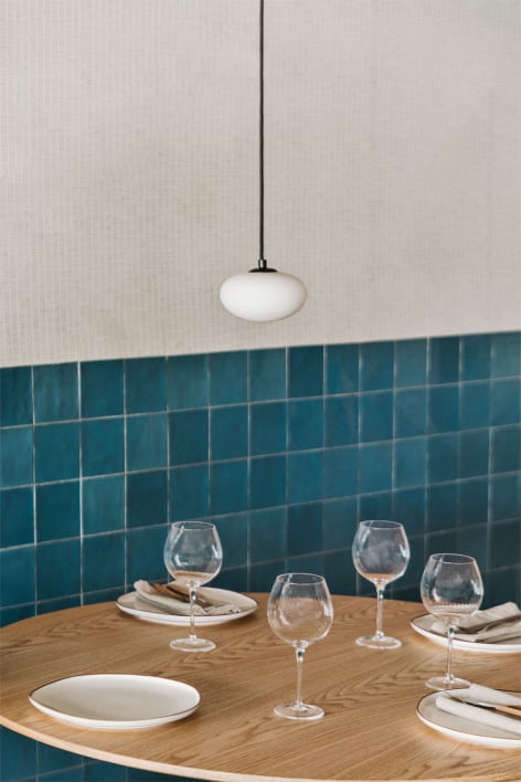 Metalowa lampa sufitowa Marliene ze szklaną kulą