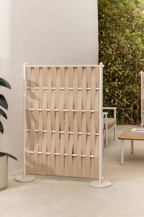 Parawan ogrodowy z aluminium i liny Tunas