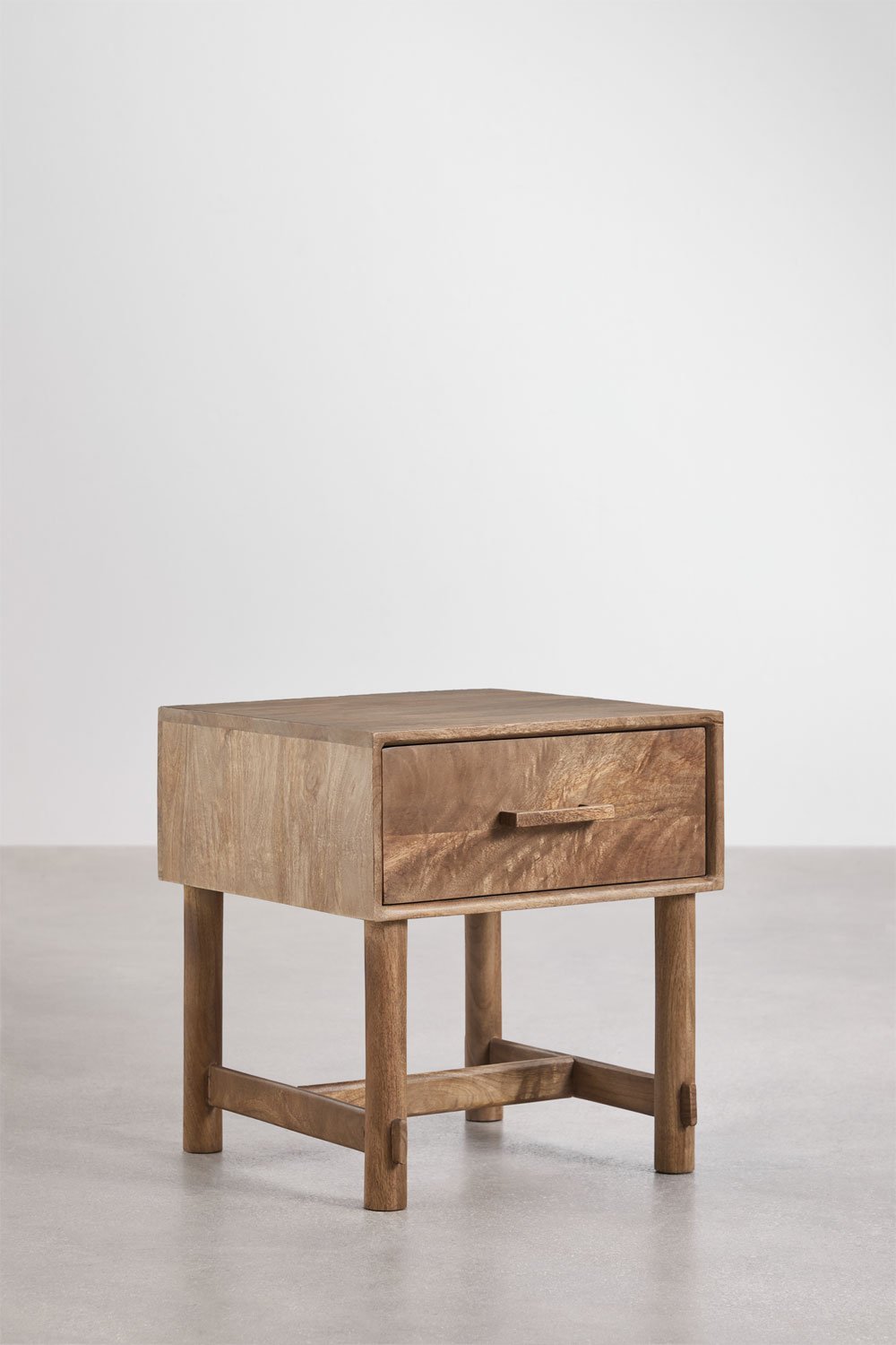 Stolik nocny 45x45 cm z drewna mango Aloma, obrazek w galerii 3