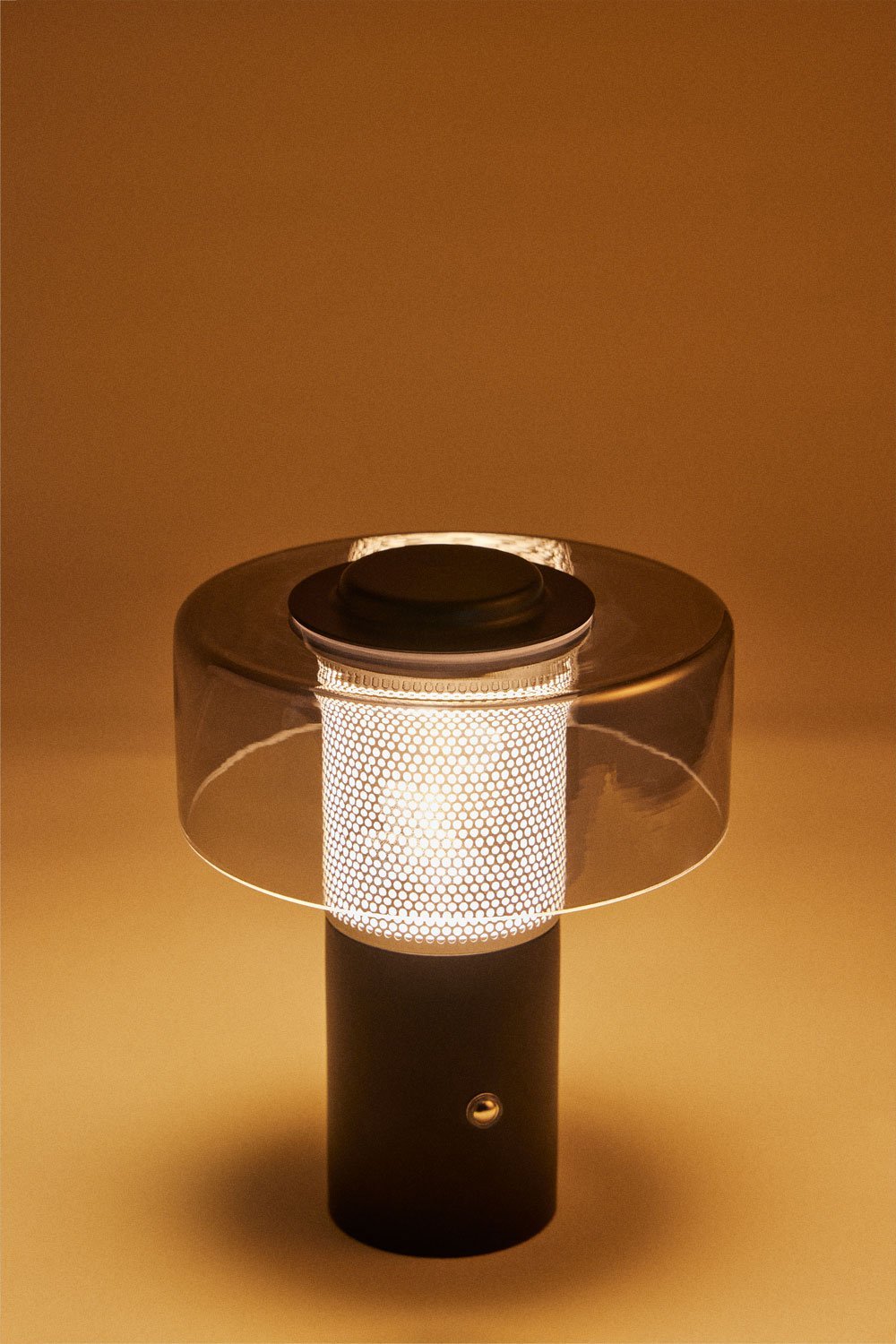 Bezprzewodowa lampa stołowa LED Elfriede ze szkła i stali, obrazek w galerii 4