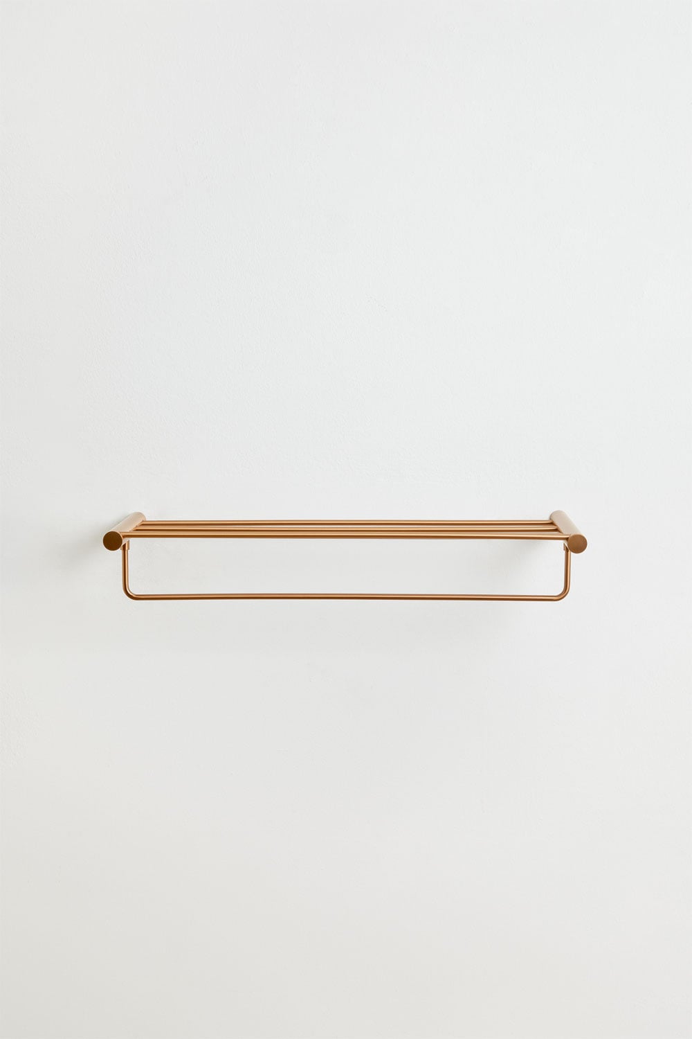 Wieszak ścienny na ręczniki do łazienki z półką ze stali nierdzewnej Devon, obrazek w galerii 2