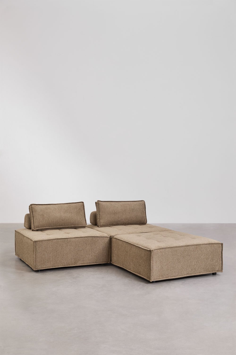 2-częściowa modułowa sofa i pufa w tkaninie Vermont, obrazek w galerii 3