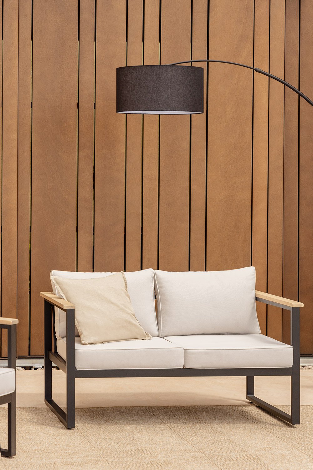 Dwuosobowa sofa ogrodowa z aluminium i drewna akacjowego Lipov   , obrazek w galerii 1
