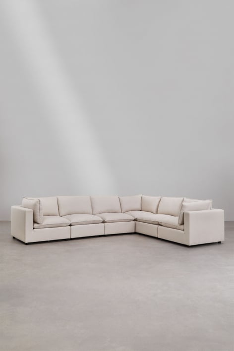 Sofa modułowa Daniela 6-częściowa - Tkaniny Beżowy krem