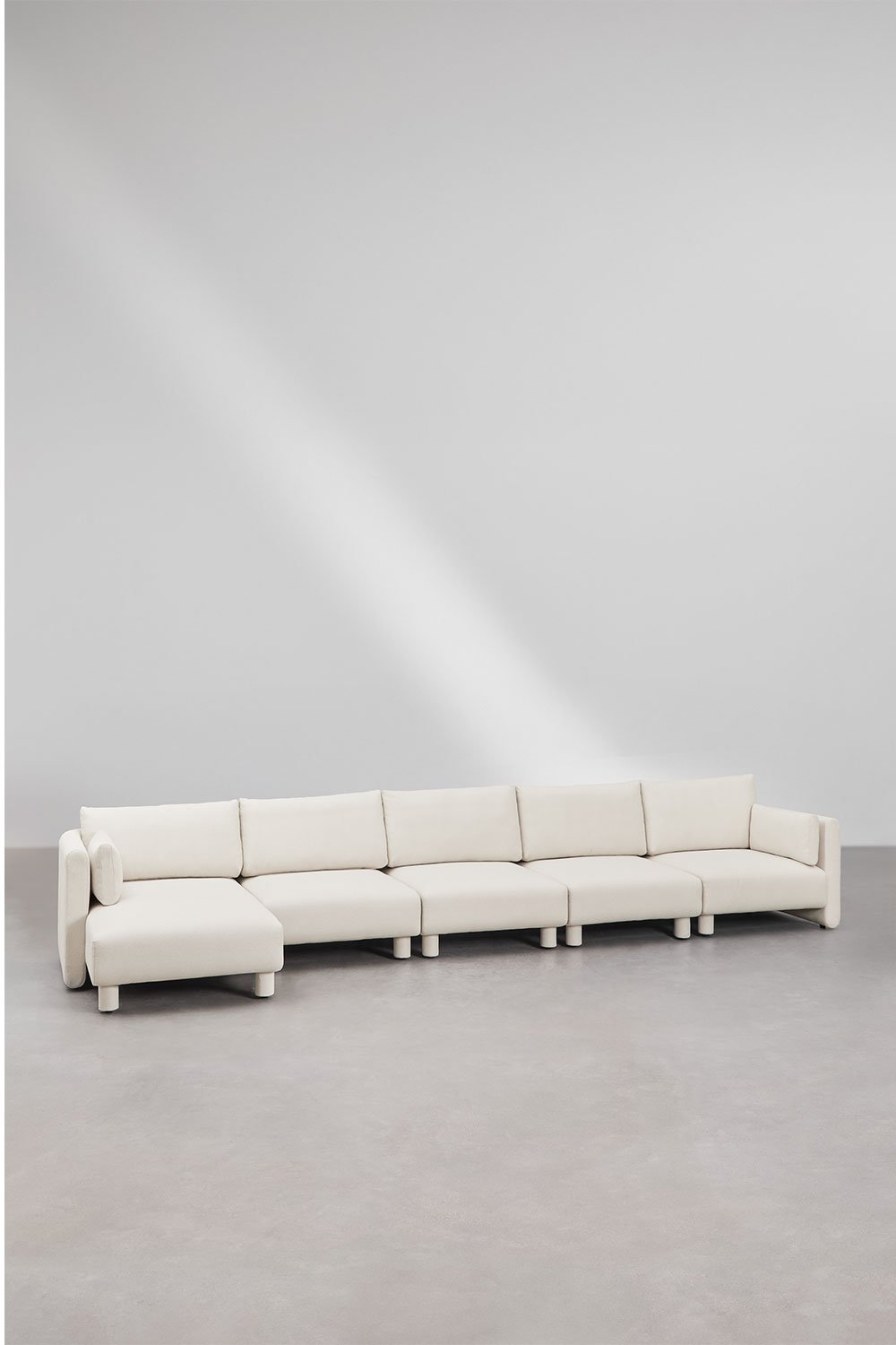 5-częściowa, lewostronna modułowa sofa z szezlongiem z tkaniny Artemisa bouclé, obrazek w galerii 1