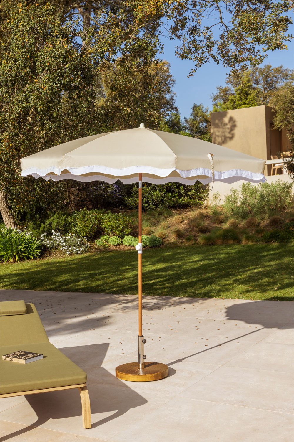 Parasol Jarko Ø230 cm z tkaniny i stali, obrazek w galerii 1