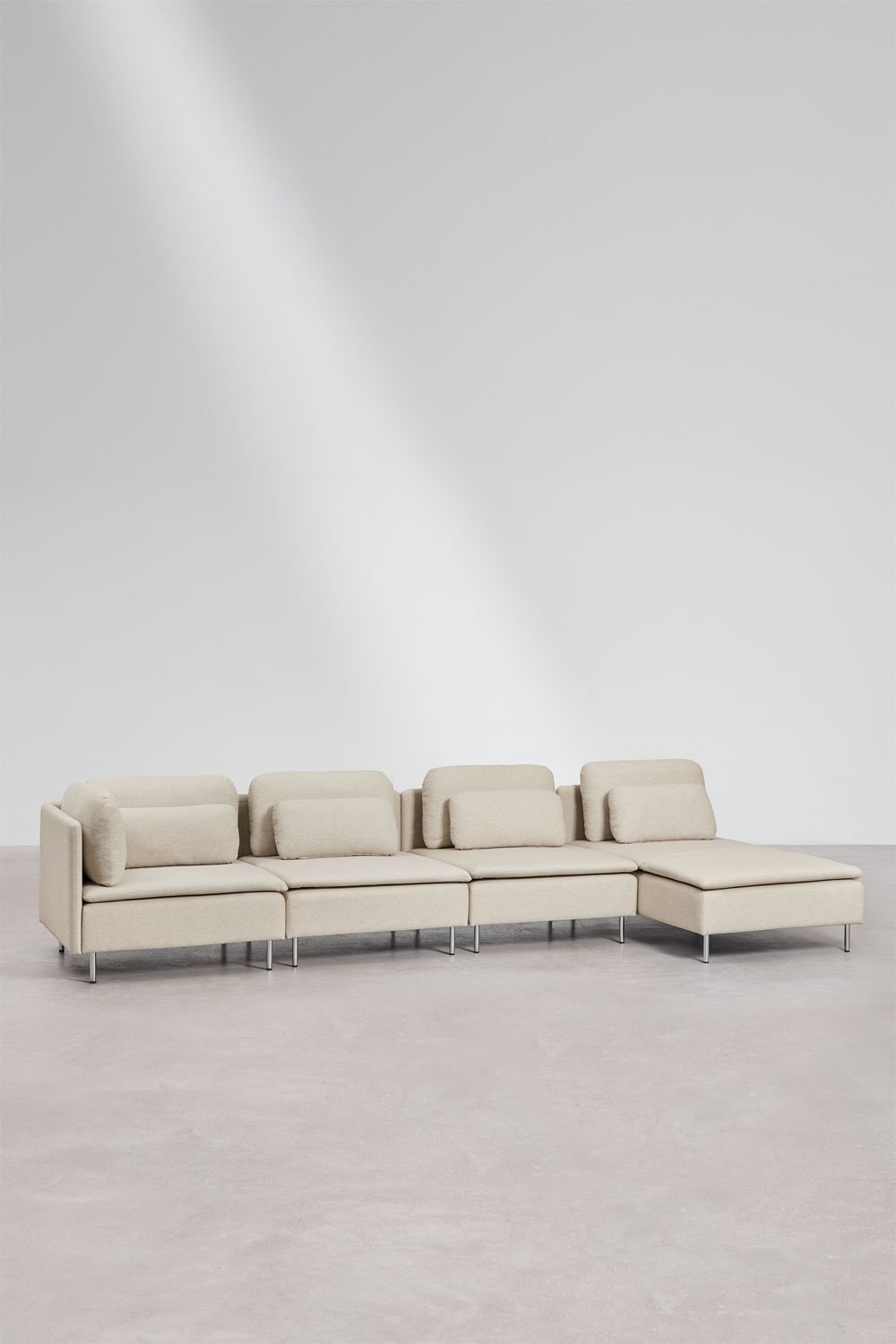 4-częściowa sofa modułowa z prawym szezlongiem i narożnym modułem Oriol, obrazek w galerii 3