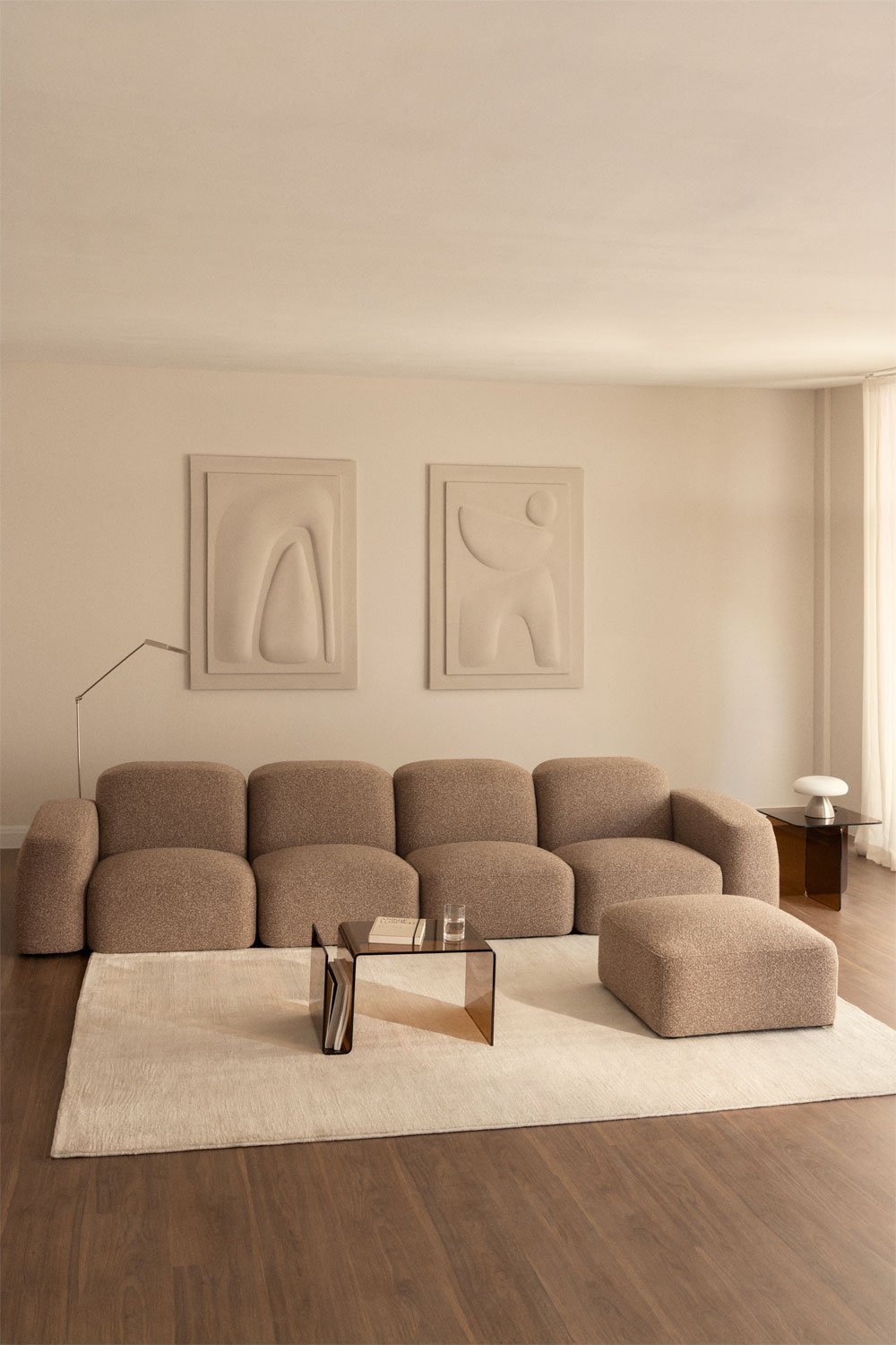 Bastian 4-częściowa modułowa sofa i pufa, obrazek w galerii 1