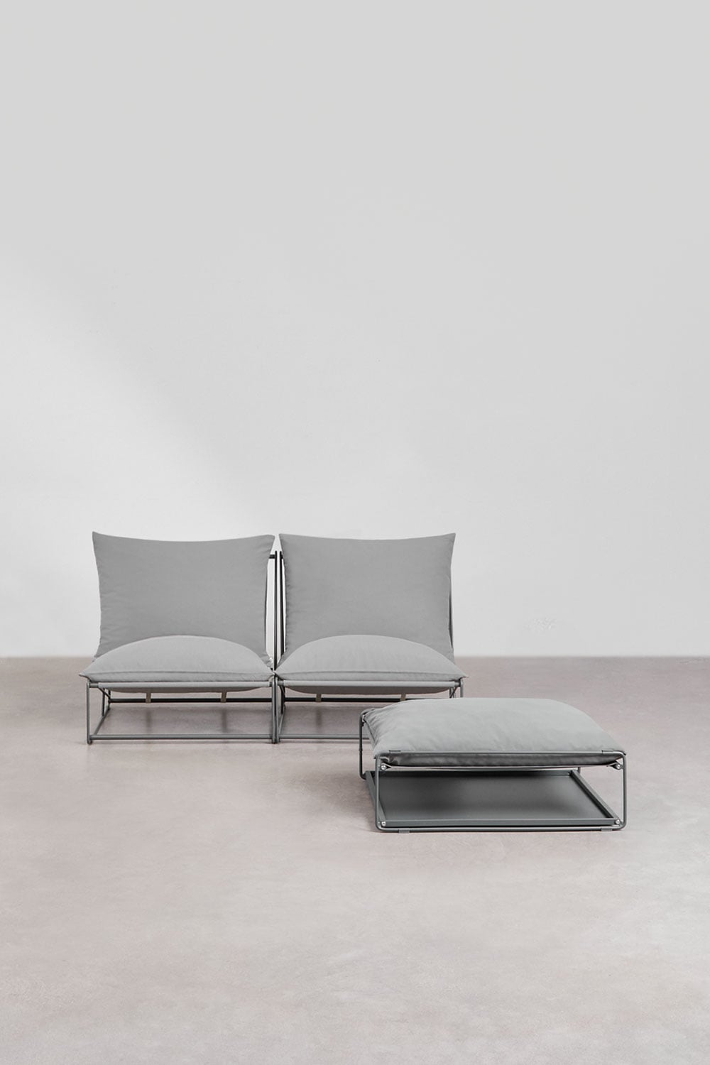 Modułowa sofa ogrodowa 2-częściowa z pufem rozkładanym Amaro, obrazek w galerii 5