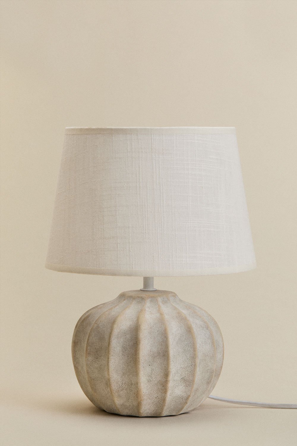 Lampa stołowa Yalira 30cm ceramiczno-lniana, obrazek w galerii 3