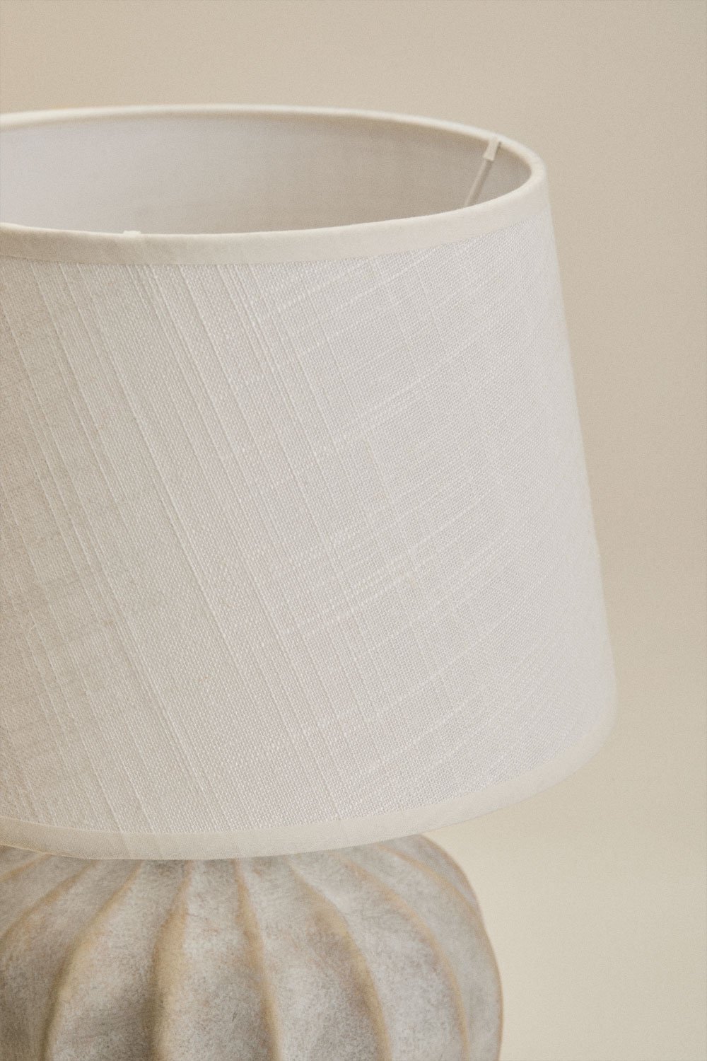 Lampa stołowa Yalira 30cm ceramiczno-lniana, obrazek w galerii 5