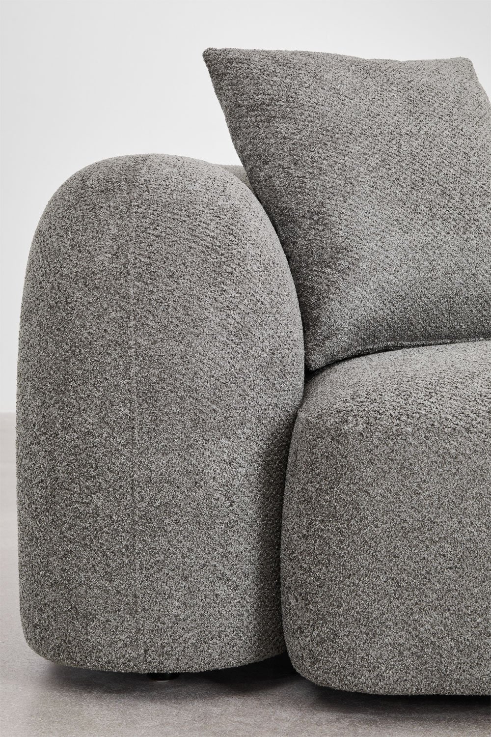 Zestaw salonowy z 2-częściową sofą modułową i fotelem z tkaniny Coco chenille, obrazek w galerii 2