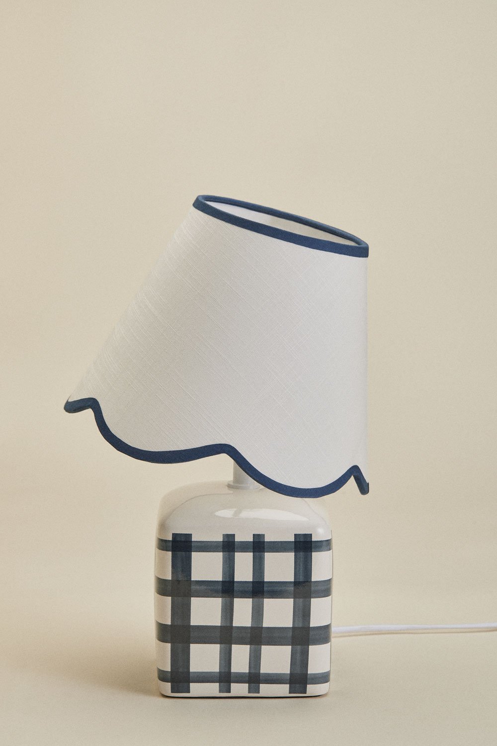 Lampa stołowa Pirela ceramiczno-lniana, 35 cm, obrazek w galerii 5