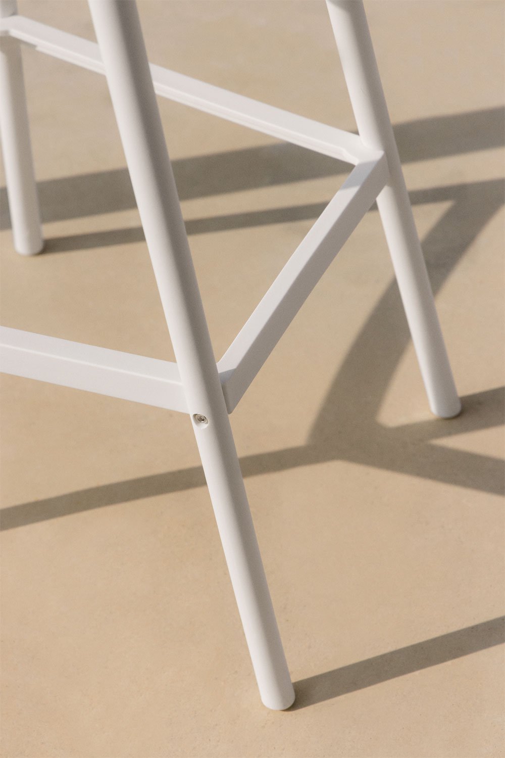 Taboret wysoki ogrodowy 75 cm z polipropylenu biały gardenia Ores, obrazek w galerii 2