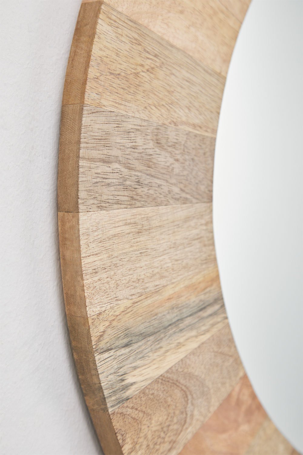 Lustro ścienne okrągłe Ø55 cm z drewna mango Lanzarote, obrazek w galerii 5