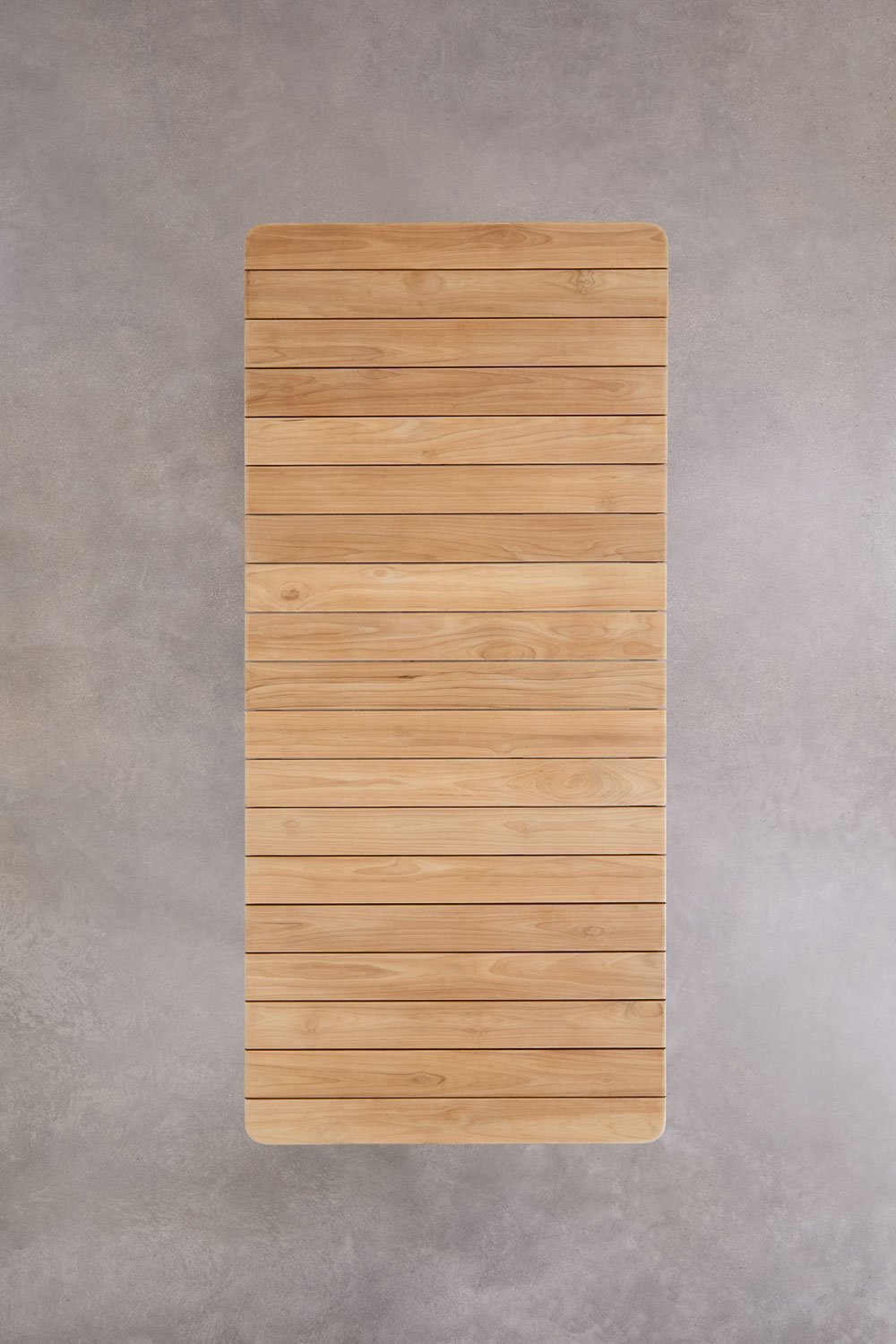 Stół ogrodowy prostokątny 220x100 cm z aluminium i drewna tekowego Sirka, obrazek w galerii 9