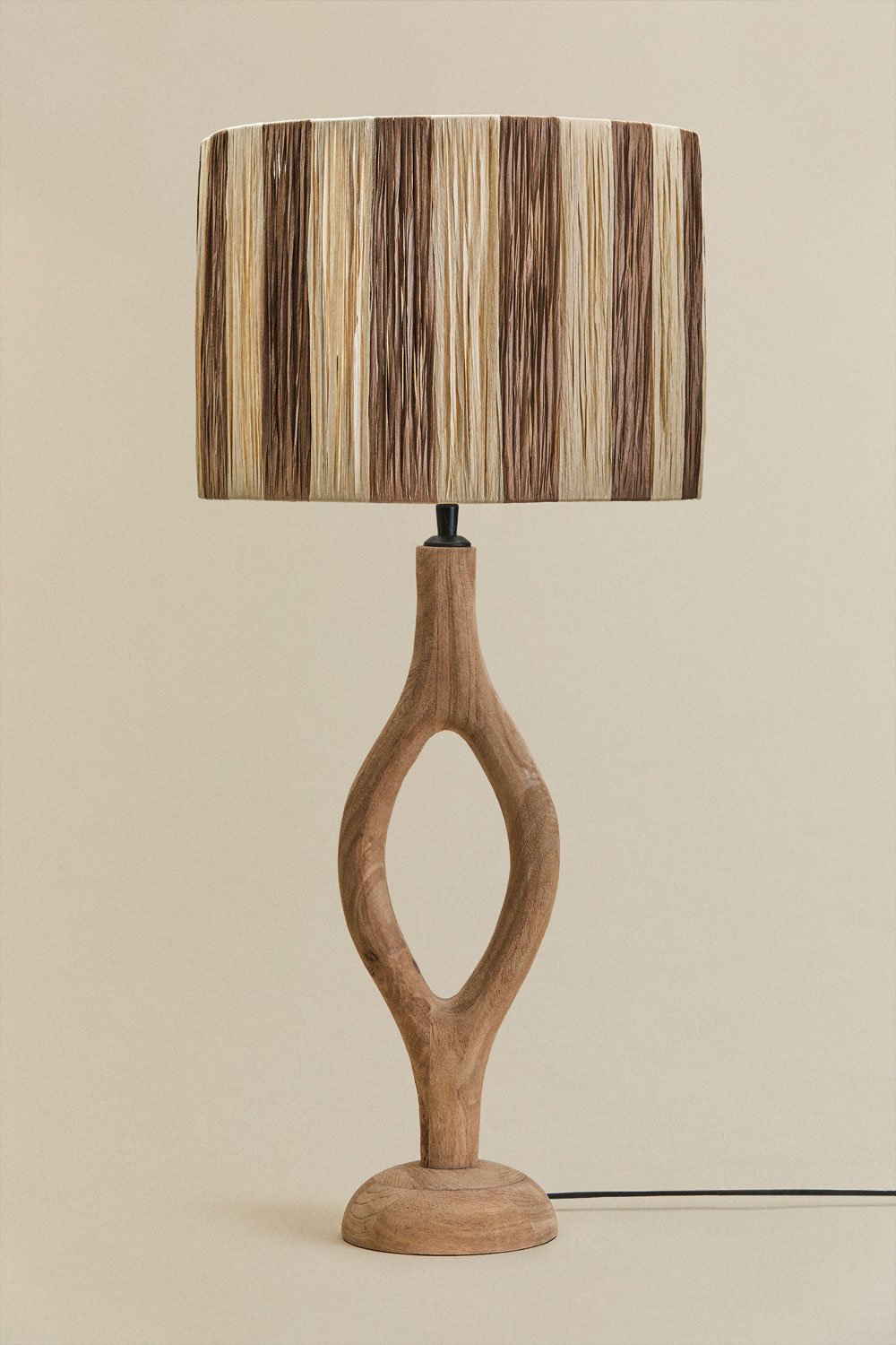 Lampa stołowa z drewna mango Gracia, obrazek w galerii 2