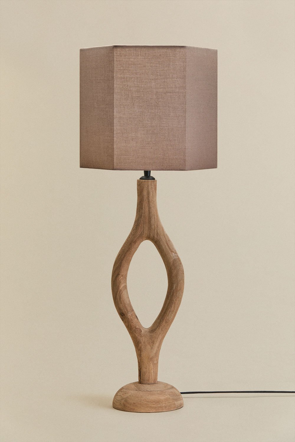 Lampa stołowa z drewna mango Gracia, obrazek w galerii 1