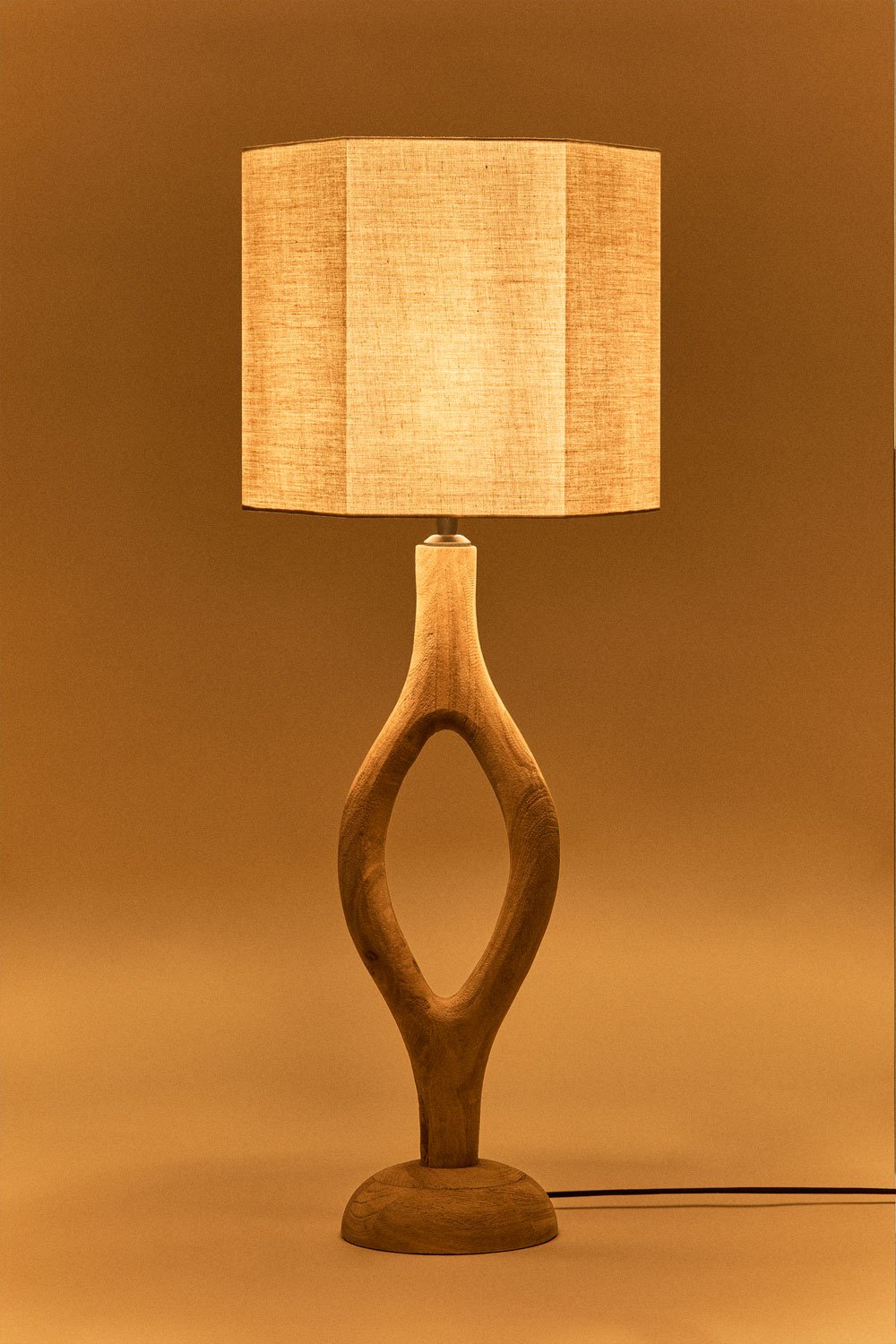 Lampa stołowa z drewna mango Gracia, obrazek w galerii 2