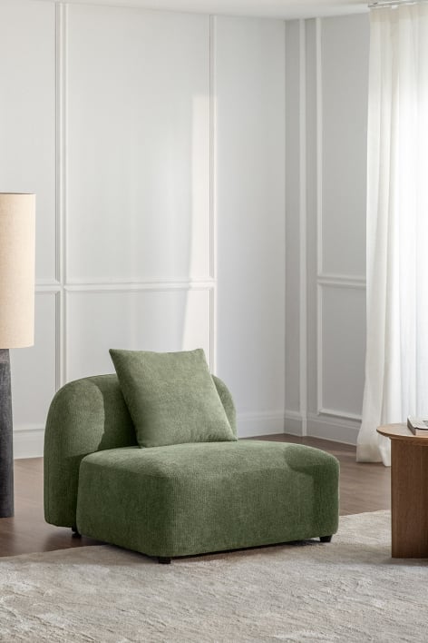 Moduł centralny do sofy modułowej w kolorze szenilu Coco - Szenil Sage Green