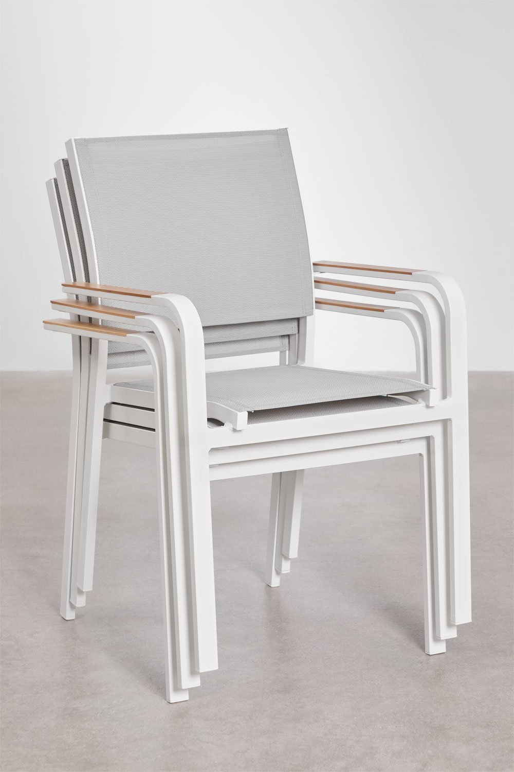 Zestaw 4 składanych aluminiowych krzeseł ogrodowych Archer, obrazek w galerii 7