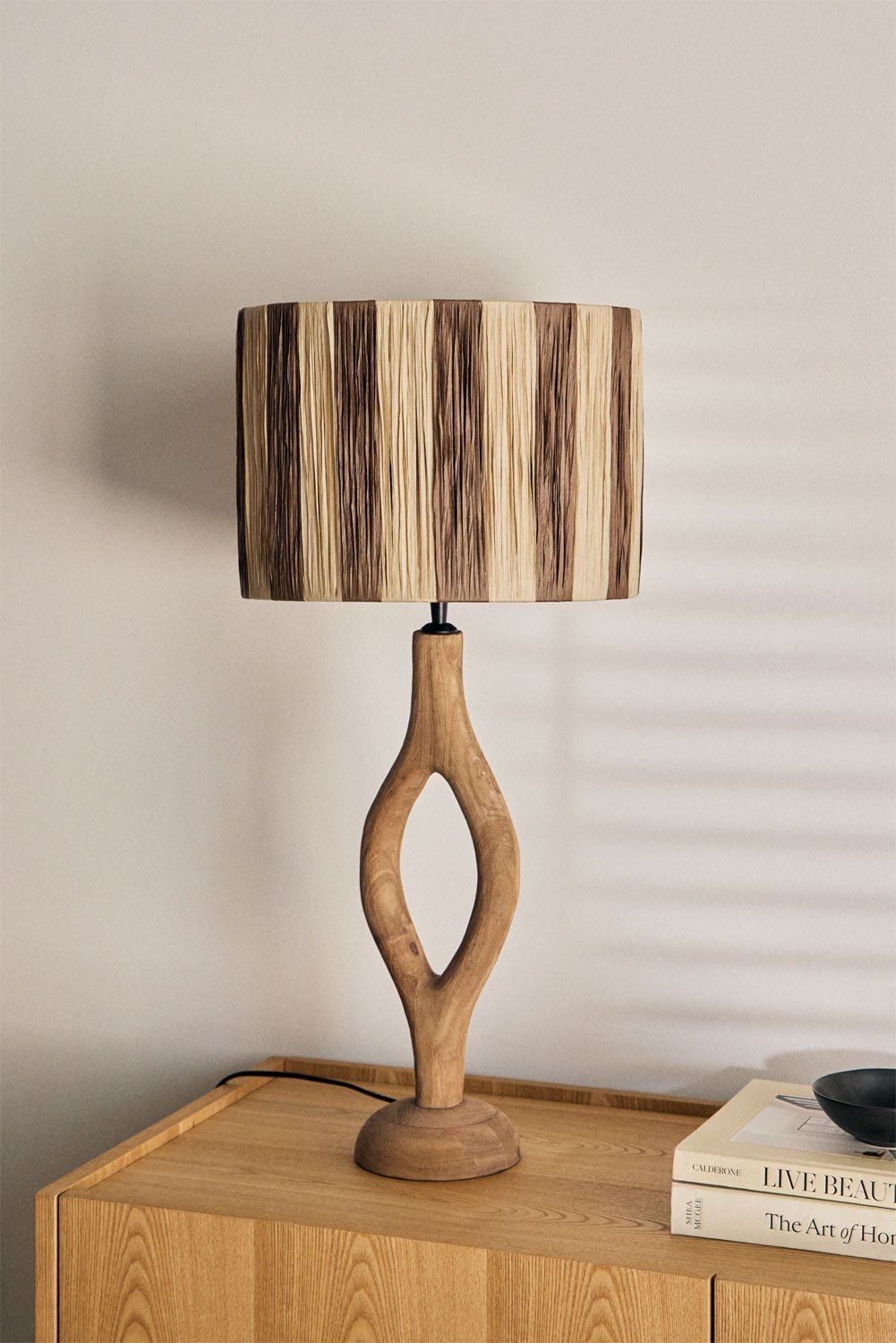 Lampa stołowa z drewna mango Gracia, obrazek w galerii 1