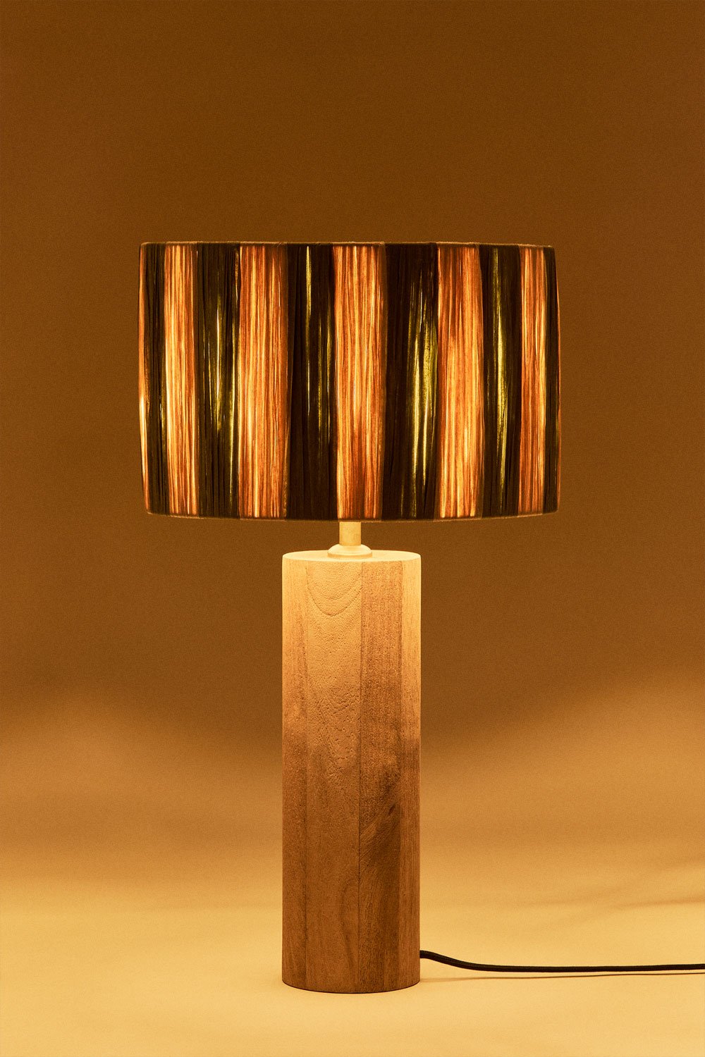 Lampa stołowa z drewna mango Carolina, obrazek w galerii 2