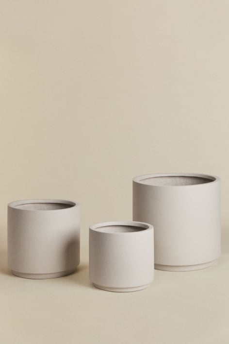 Zestaw 3 doniczek zewnętrznych Ø25 cm / Ø35 cm / Ø45 cm z polipietry Saturno