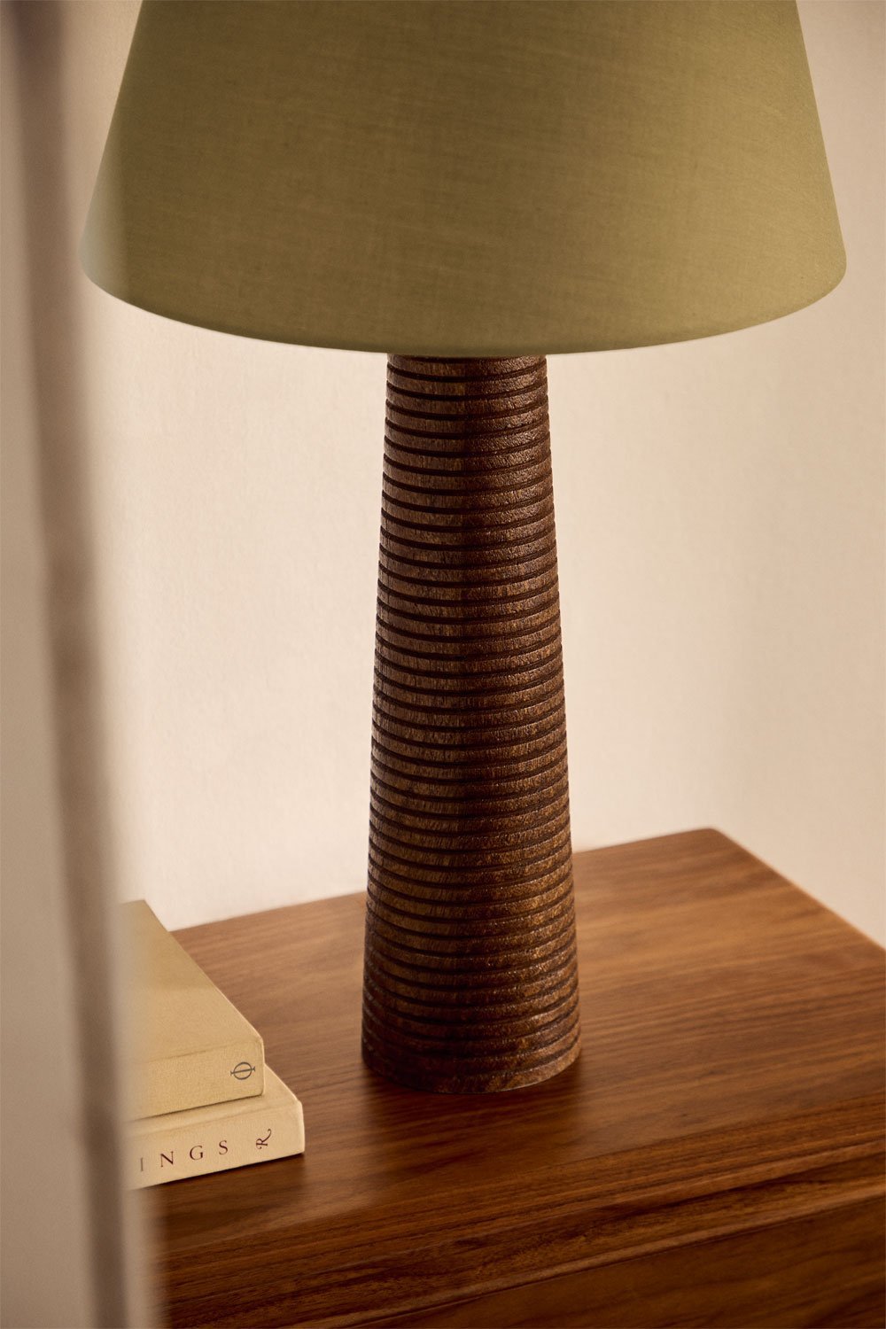 Podstawa lampy stołowej ↑40 cm z drewna mango Malva, obrazek w galerii 1