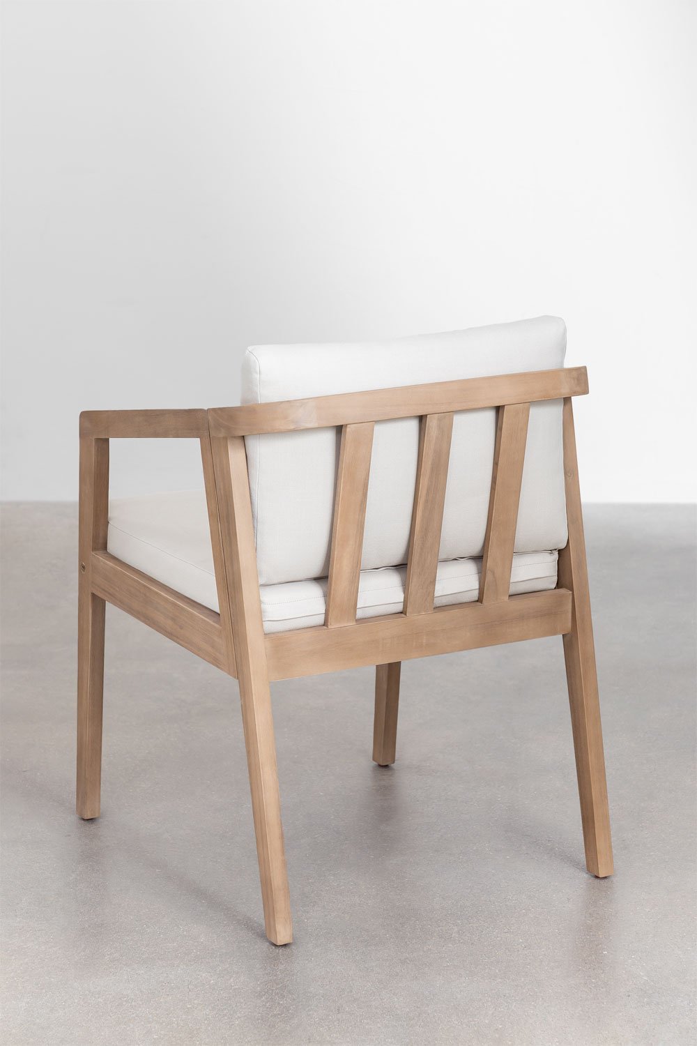 Zestaw stołowy prostokątny 240x100 cm z drewna akacjowego Uleno i 8 krzeseł ogrodowych z drewna akacjowego Kaela, obrazek w galerii 6