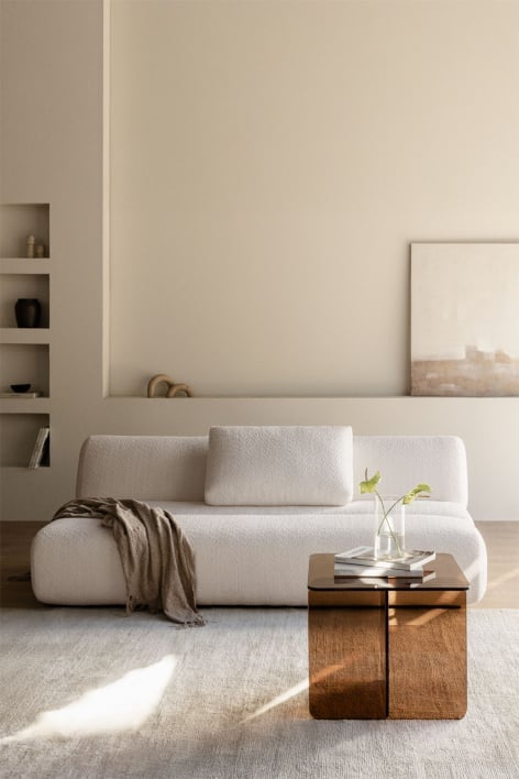 Sofa 3-osobowa rozkładana w tkaninie Miami bouclé