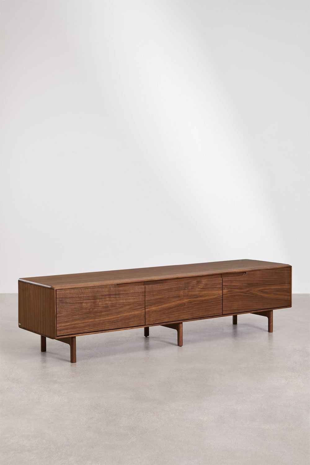 Szafka RTV 180x45 cm z forniru ciemny orzech Treveris, obrazek w galerii 3
