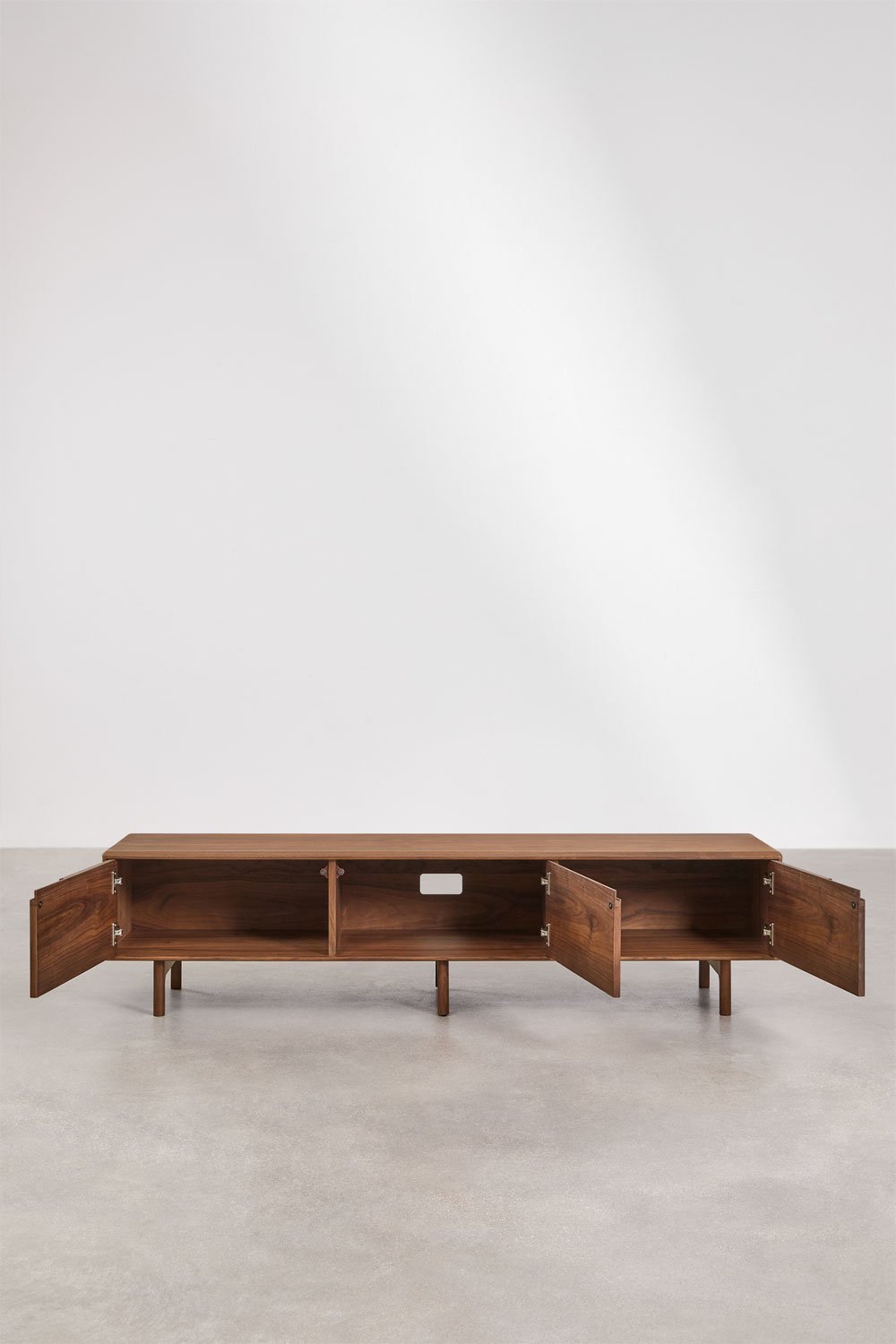 Szafka RTV 180x45 cm z forniru ciemny orzech Treveris, obrazek w galerii 5