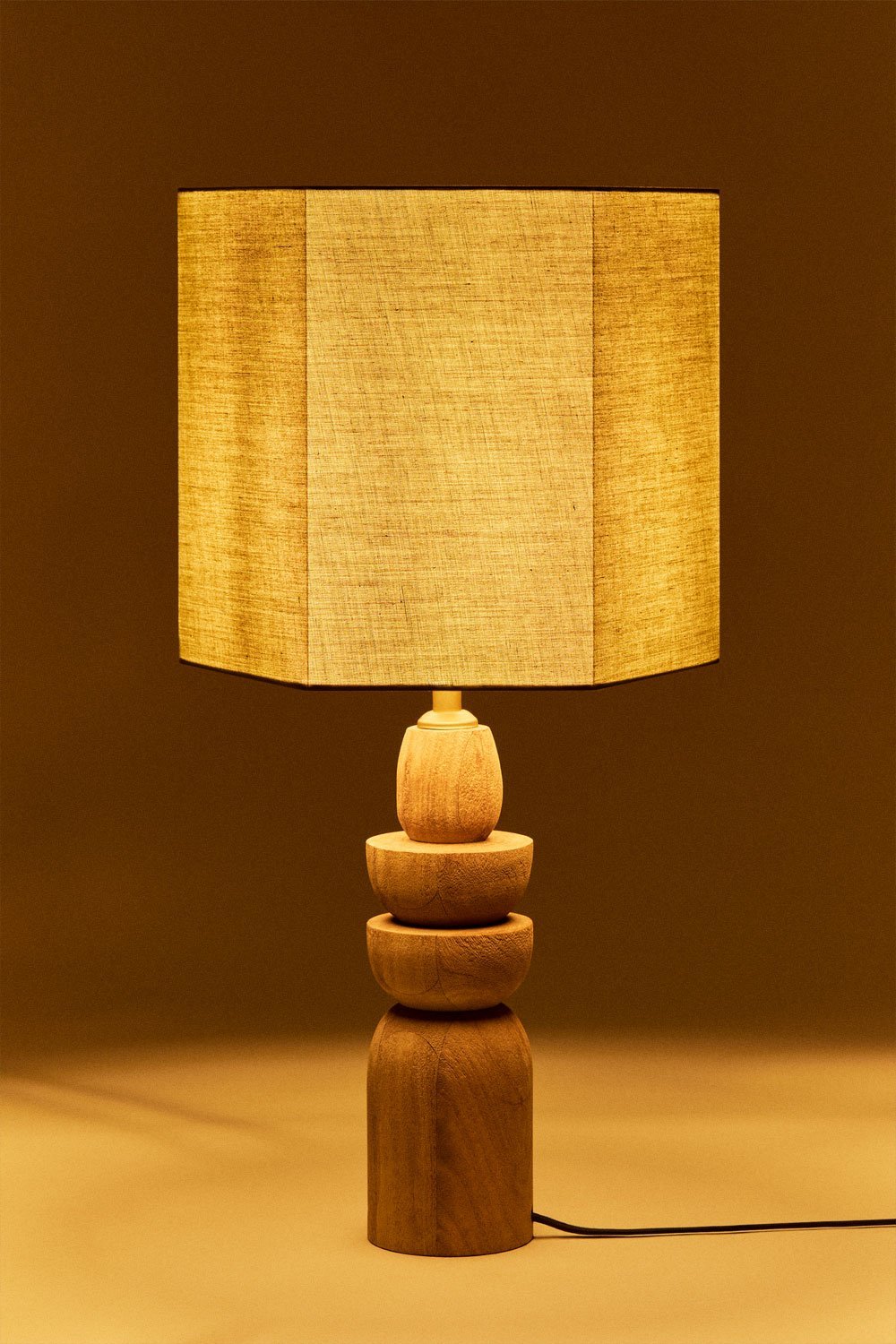 Lampa stołowa z drewna mango Koski, obrazek w galerii 2