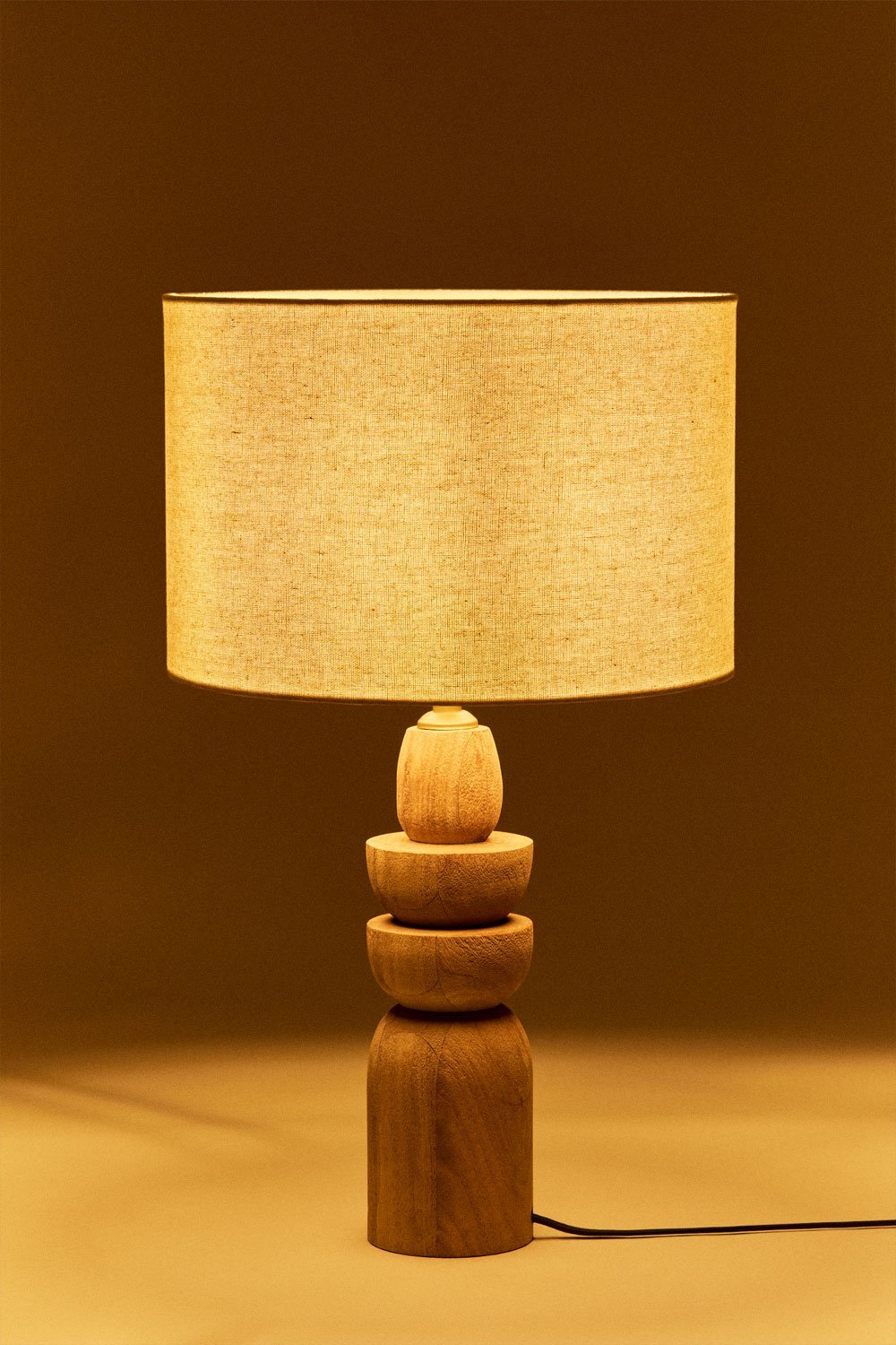 Lampa stołowa z drewna mango Koski, obrazek w galerii 2