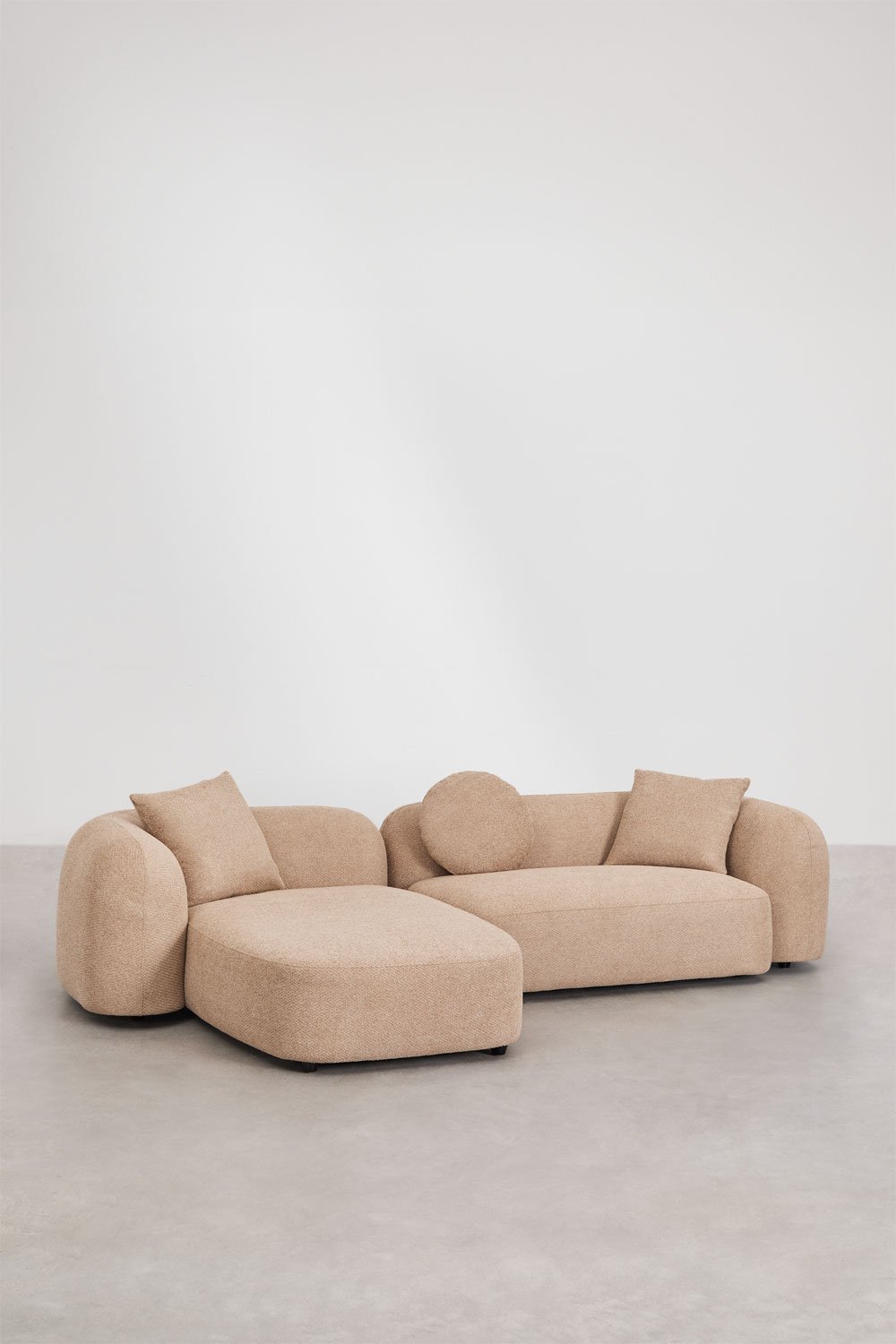 Modułowa sofa z szezlongiem po lewej stronie, 2-częściowa, z tkaniny chenille Coco, obrazek w galerii 5