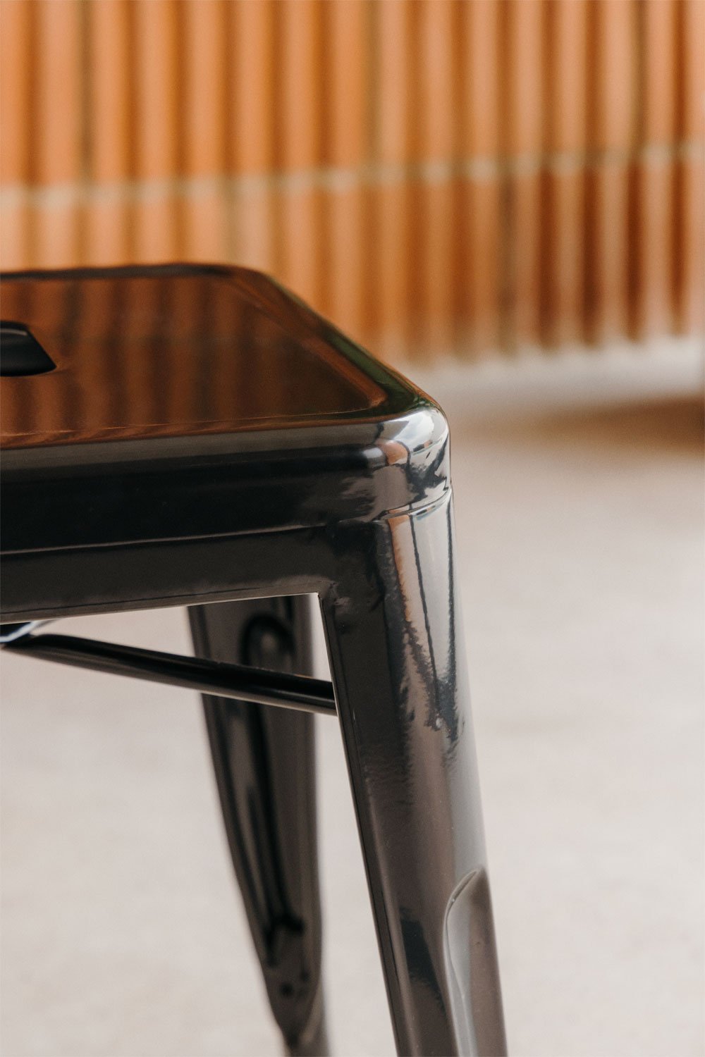 Taboret niski 45 cm stal czarny Lix, obrazek w galerii 2
