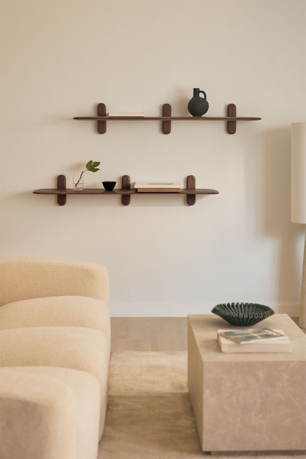 Zestaw 2 drewnianych półek ściennych Veleta, obrazek w galerii 1