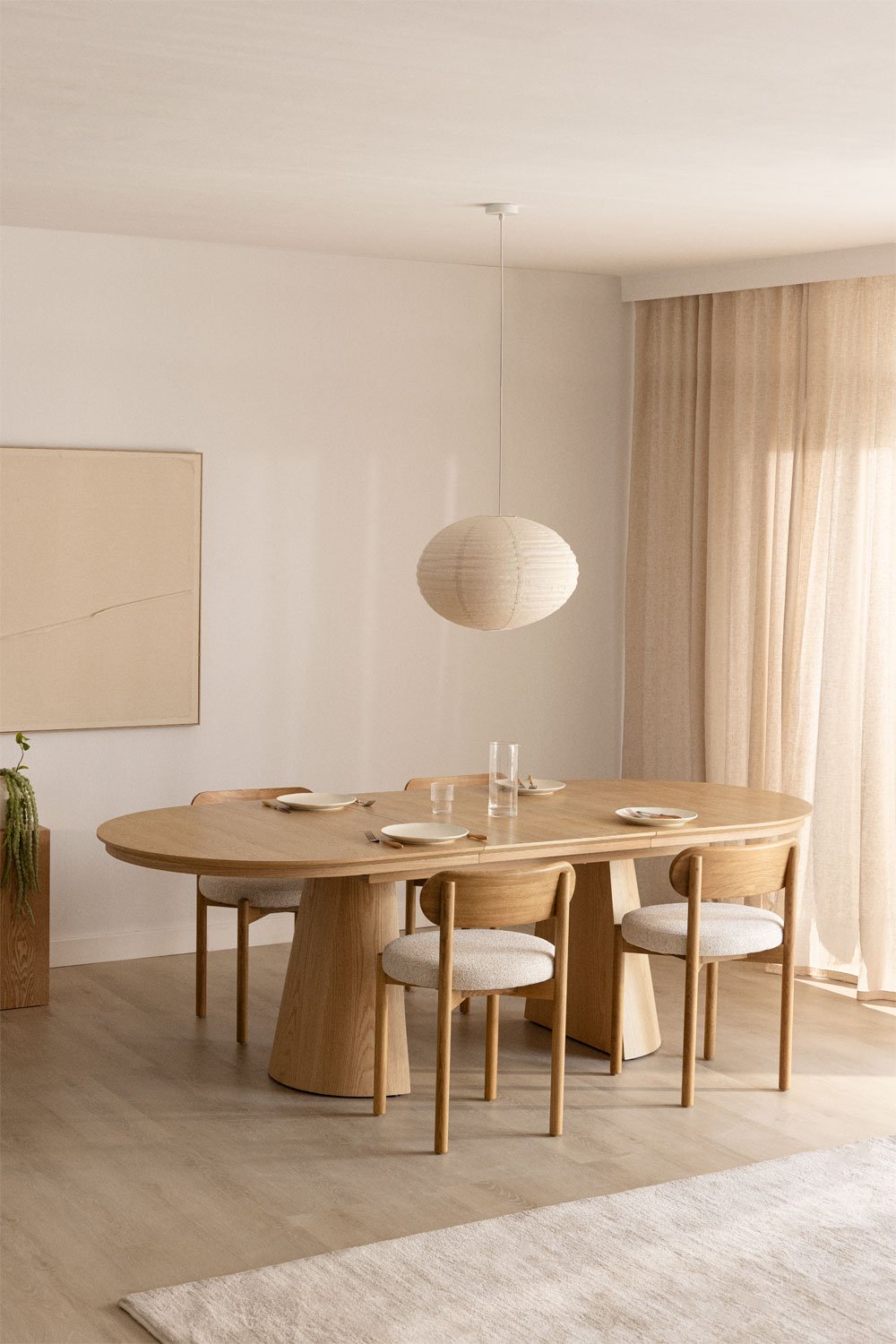 Stół jadalny owalny 180-240x105 cm rozkładany z płyty MDF i forniru dębowego Montana, obrazek w galerii 2