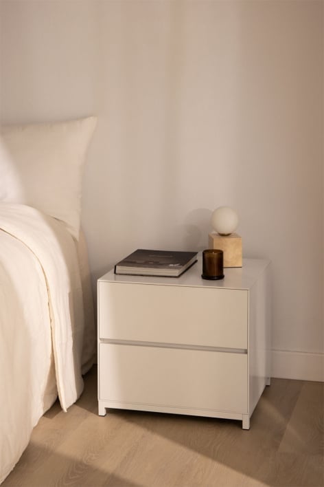 Stolik nocny Kivora MDF 50x45 cm - Gardenia Biel
