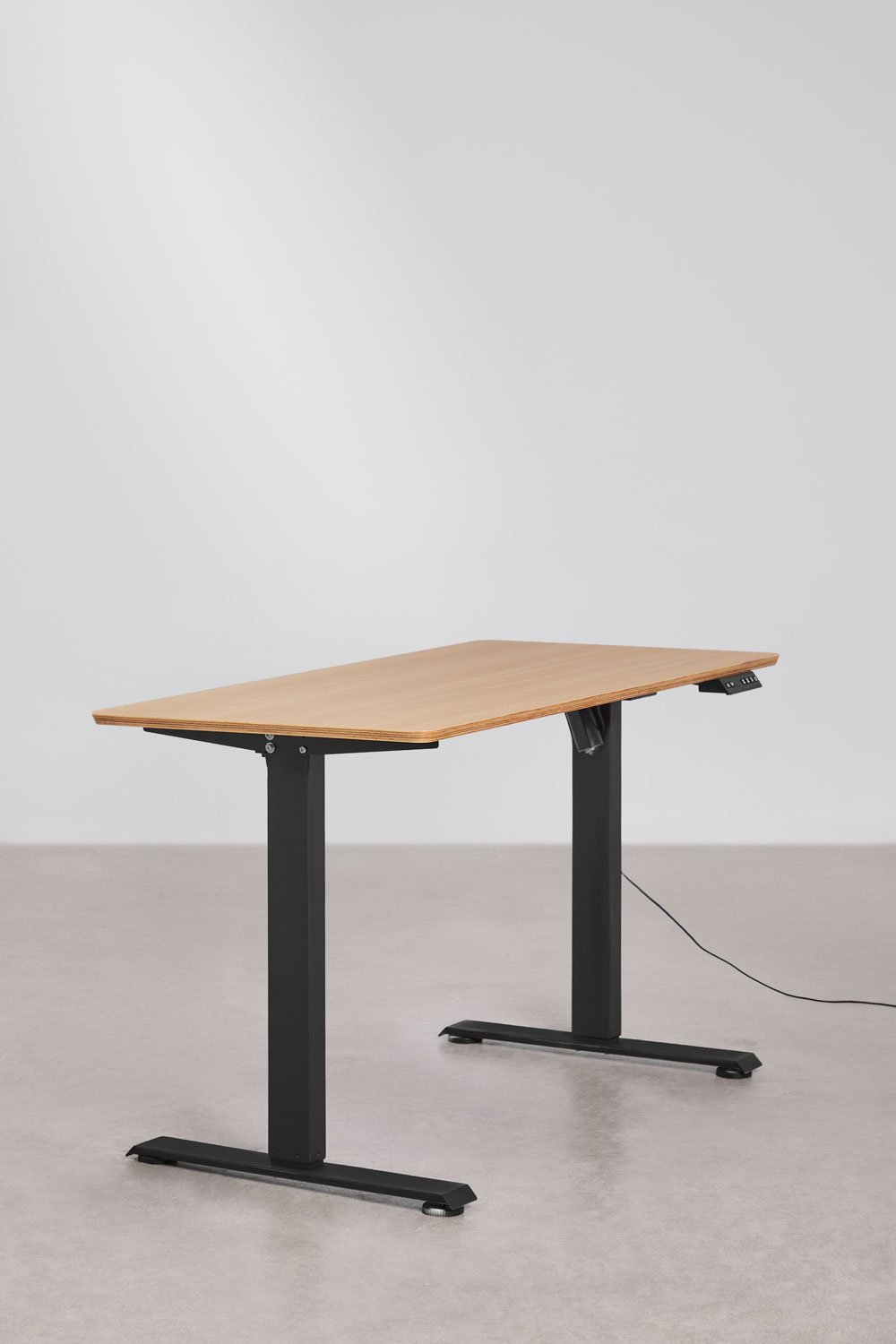 Biurko elektryczne Serpi prostokątne z podnośnikiem elektrycznym 120x60 cm z funkcją pamięci ustawień, drewno i żelazo, obrazek w galerii 6