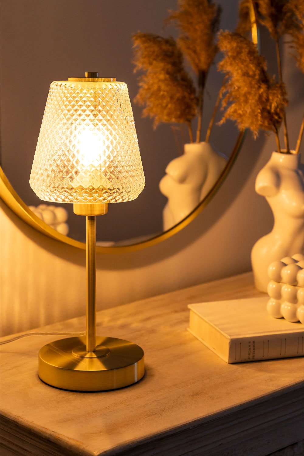 Lampa stołowa Taylor z żelaza i szkła, obrazek w galerii 2