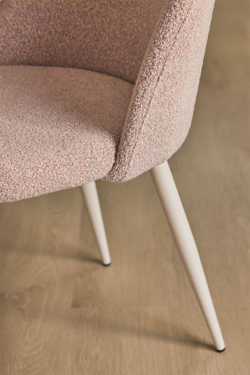 Stół do jadalni Kana Deluxe z tkaniny boucle, obrazek w galerii 2