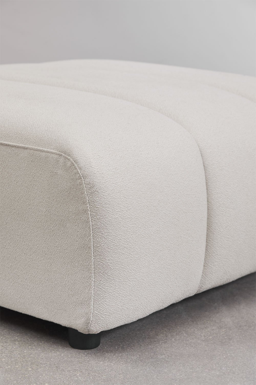 3-częściowa sofa modułowa z szezlongiem i pufą z tkaniny Eliot bouclé, obrazek w galerii 7