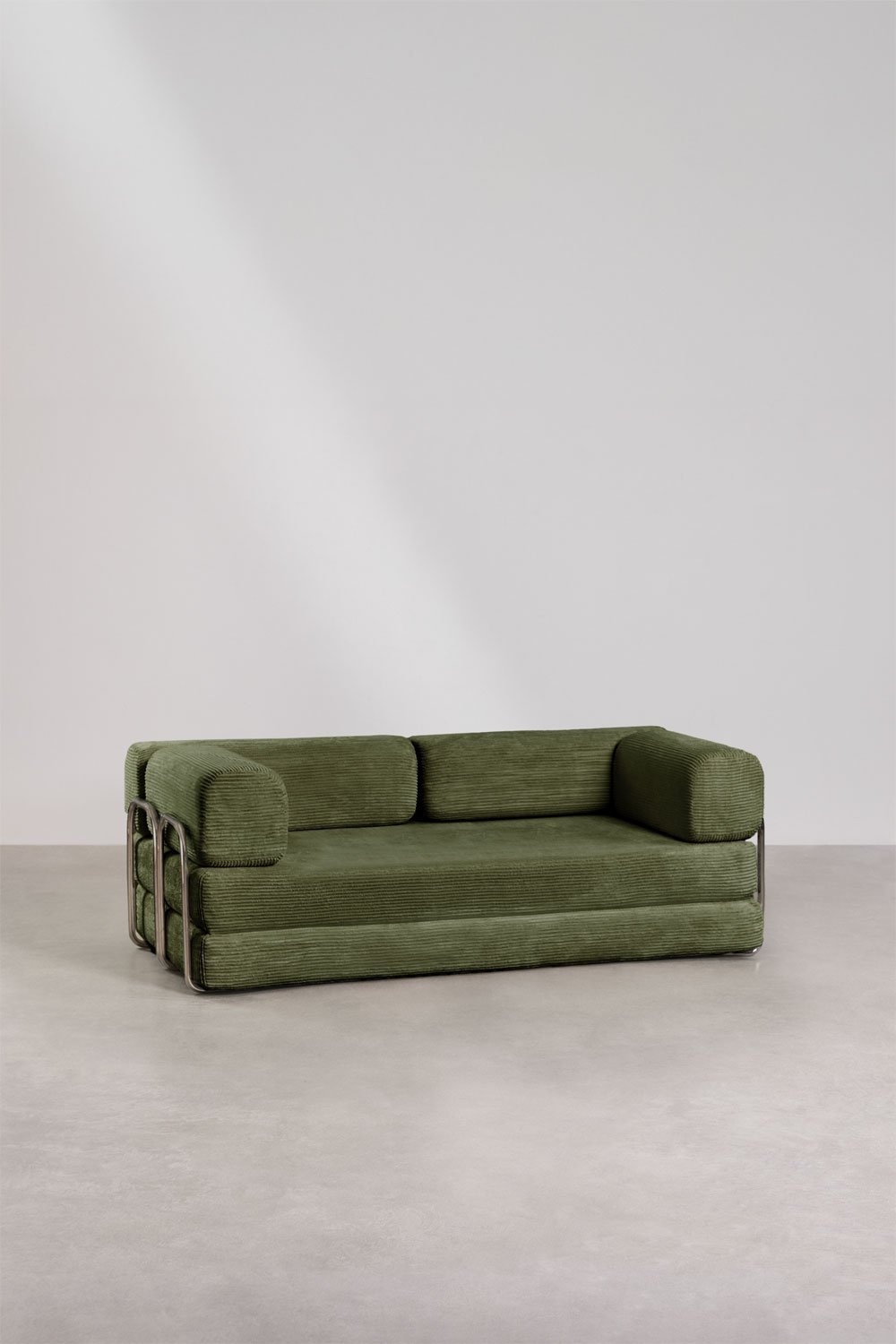 Sofa rozkładana dwuosobowa z weluru pakowana próżniowo Igone, obrazek w galerii 4