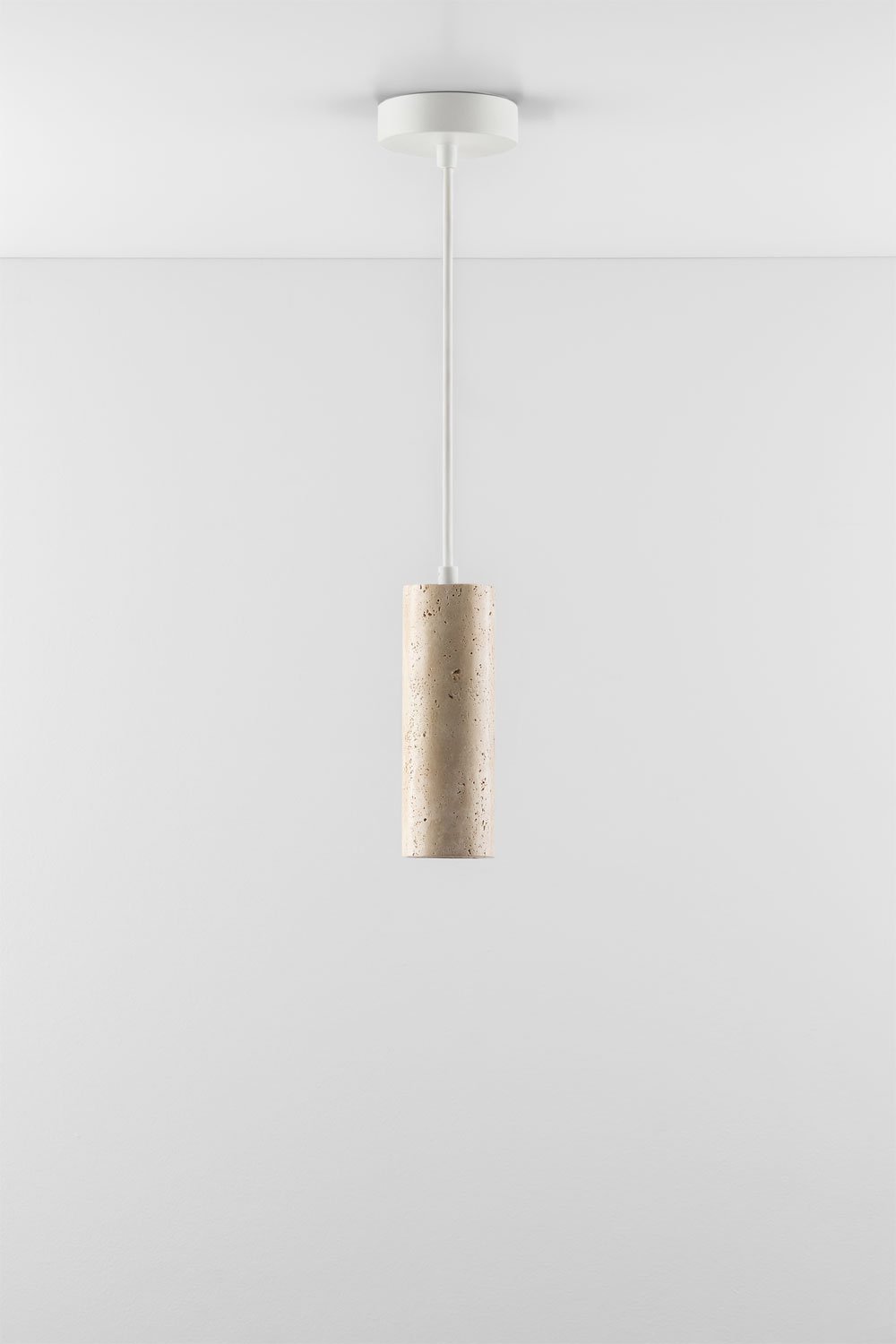 Lampa sufitowa wisząca Ø6,5 cm z trawertynu Davise, obrazek w galerii 3