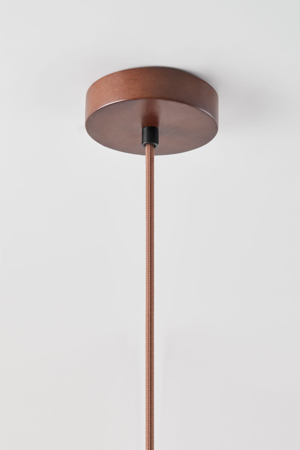 Lampa sufitowa z trawertynu i drewna z kulą szklaną Davise, obrazek w galerii 6