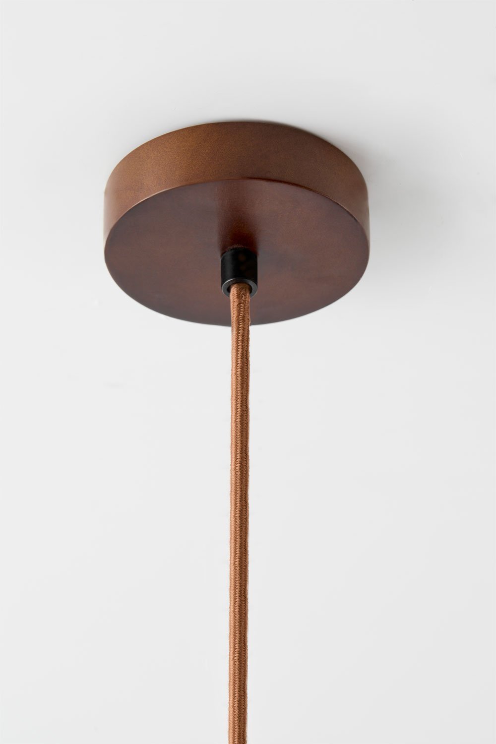 Lampa sufitowa Ø15 cm z trawertynu i drewna Davise, obrazek w galerii 6