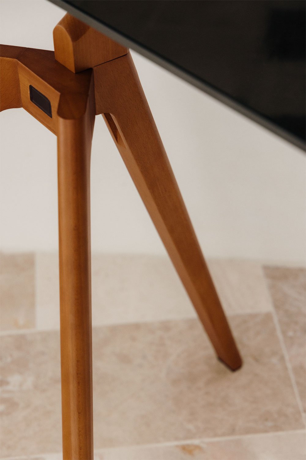 Curtiz Steel and Wood TV Tripod Floor Stand, obrazek w galerii 2